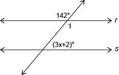 Find the value of x for which the lines r and s are parallel. answers: 13 47 48 12-example-1