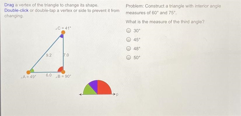 What is the measure of the third angle?-example-1