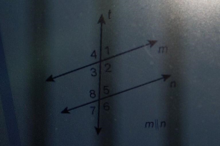 If m || n and m <8 = 115°, what is m <2 A. 180° B. 115° C. 65° D. 25°​-example-1