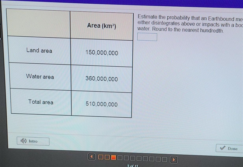 Estimate the probability that an Earthbound meteorite either disintegrates above or-example-1