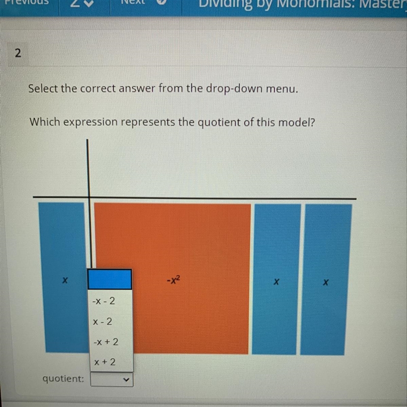 Select the correct answer from the drop-down menu. Which expression represents the-example-1