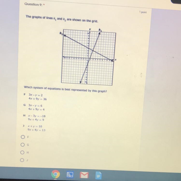 Which system of equations is best represented by this graph-example-1