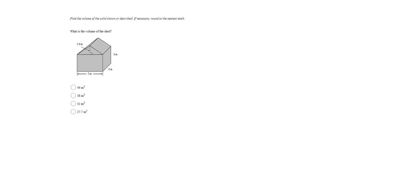 Find the volume of the solid shown or described. If necessary, round to the nearest-example-1