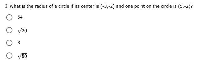 *ANSWER ASAP* What is the radius of a circle if its center is (-3,-2) and one point-example-1