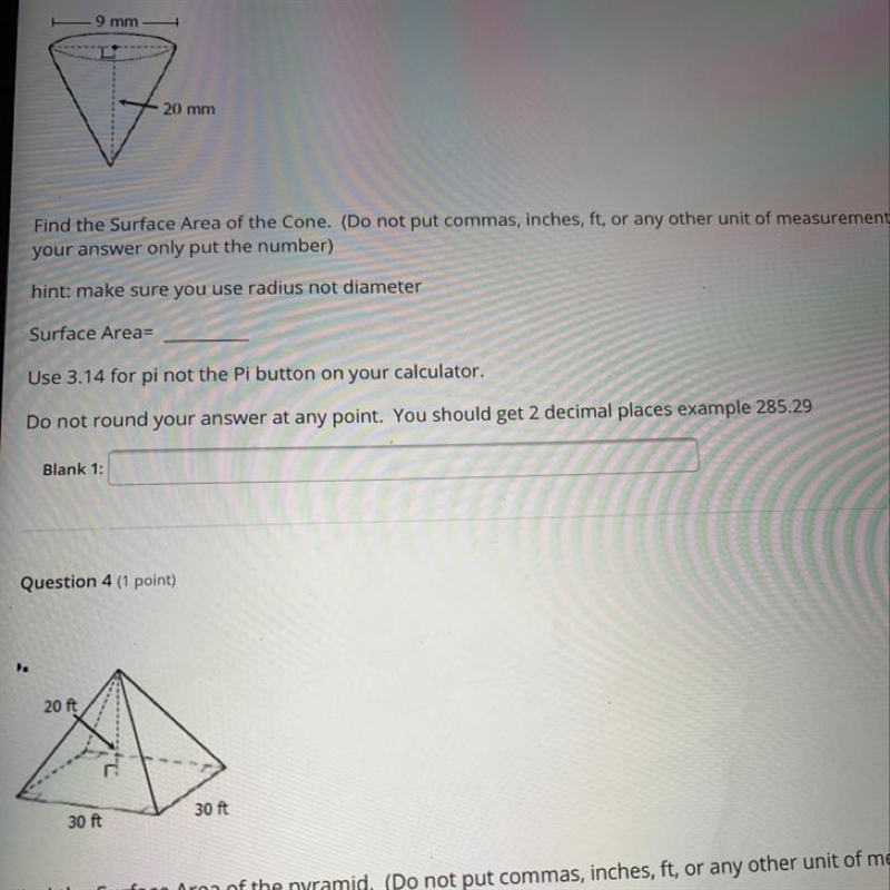 Find the surface area of the cone-example-1