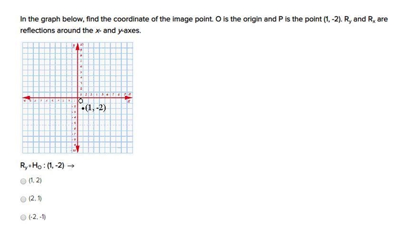 In the graph below, find the coordinate of the image point. O is the origin and P-example-1