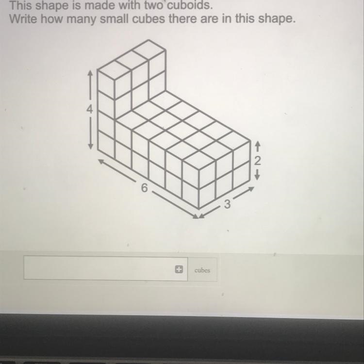 Write how many small cubes there are in this shape-example-1