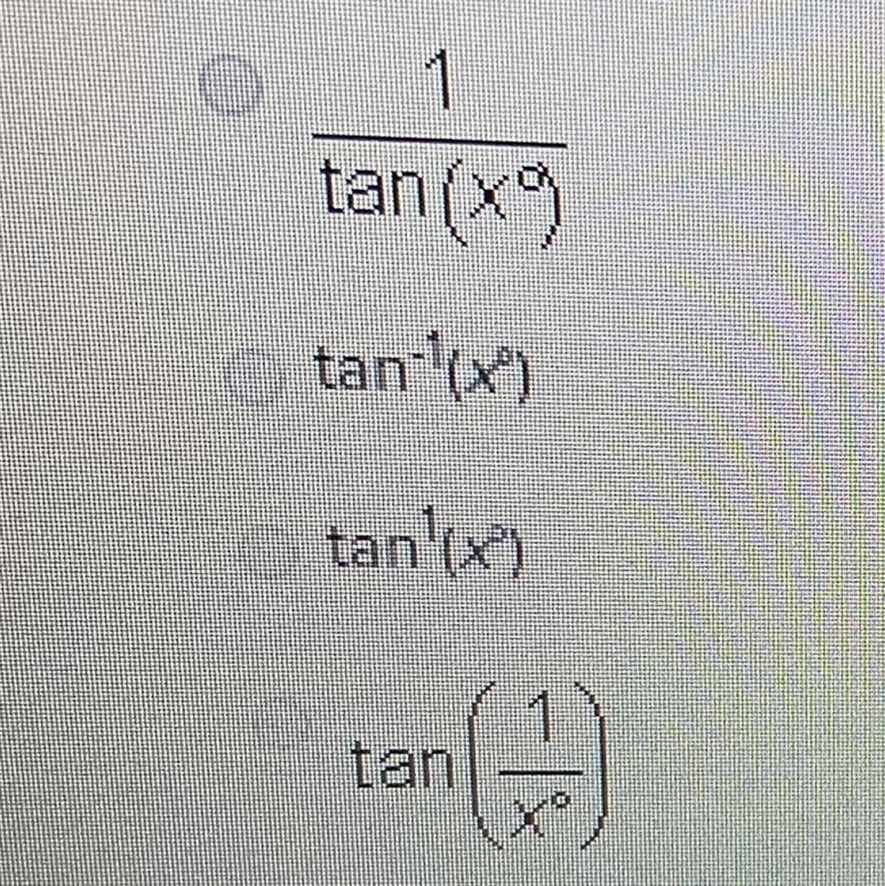 Which of the following trigonometric expressions represents an inverse function?-example-1