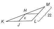 PLEASE HELP ME ANGLE JH is a midsegment of angle KLM . Find the value of x. 5 1 over-example-1