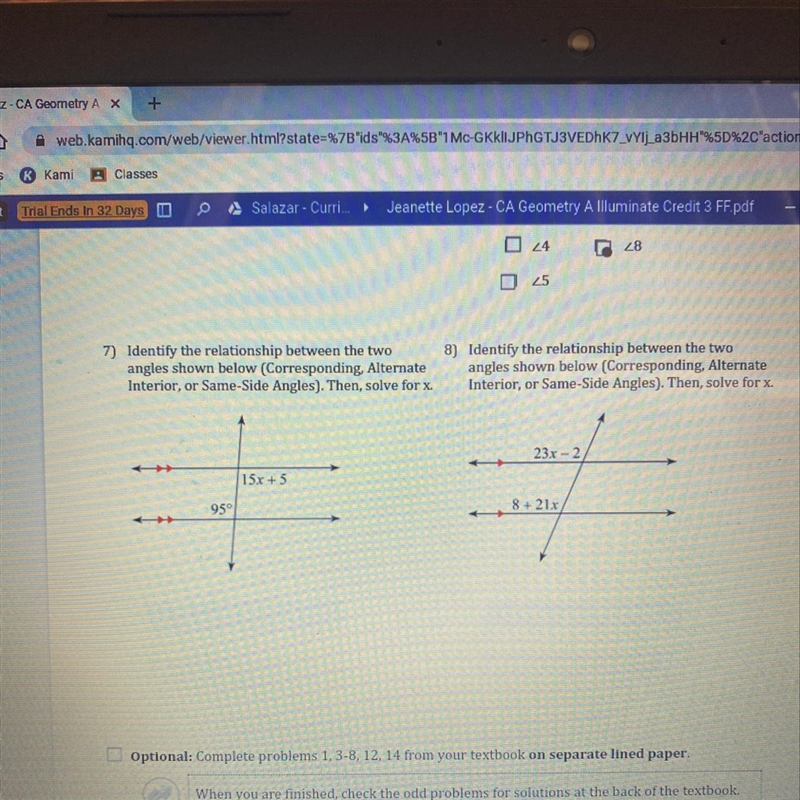 Would appreciate if you did both problems thank you !!! 7) Identify the relationship-example-1