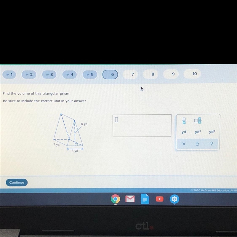 Please help me find the volume for this triangular prism-example-1