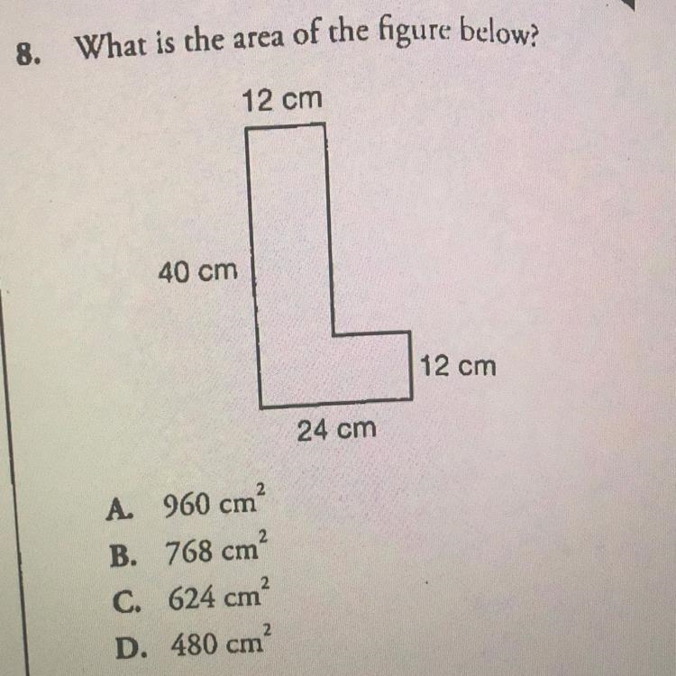 What is the area of the figure below?-example-1