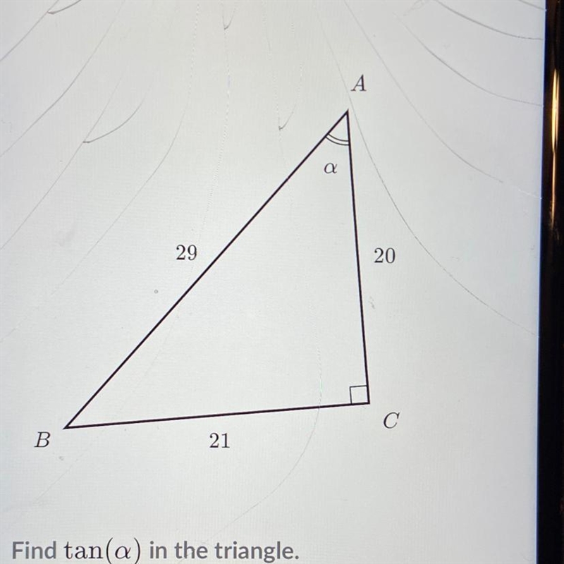 Find tan a in the triangle-example-1