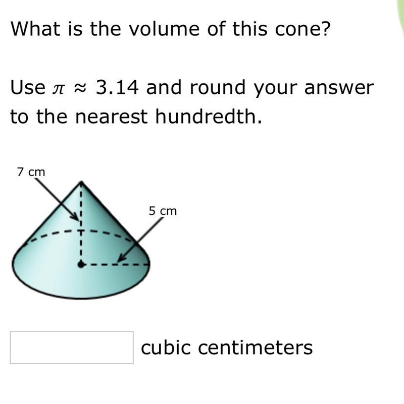 What is the volume of this cone?-example-1