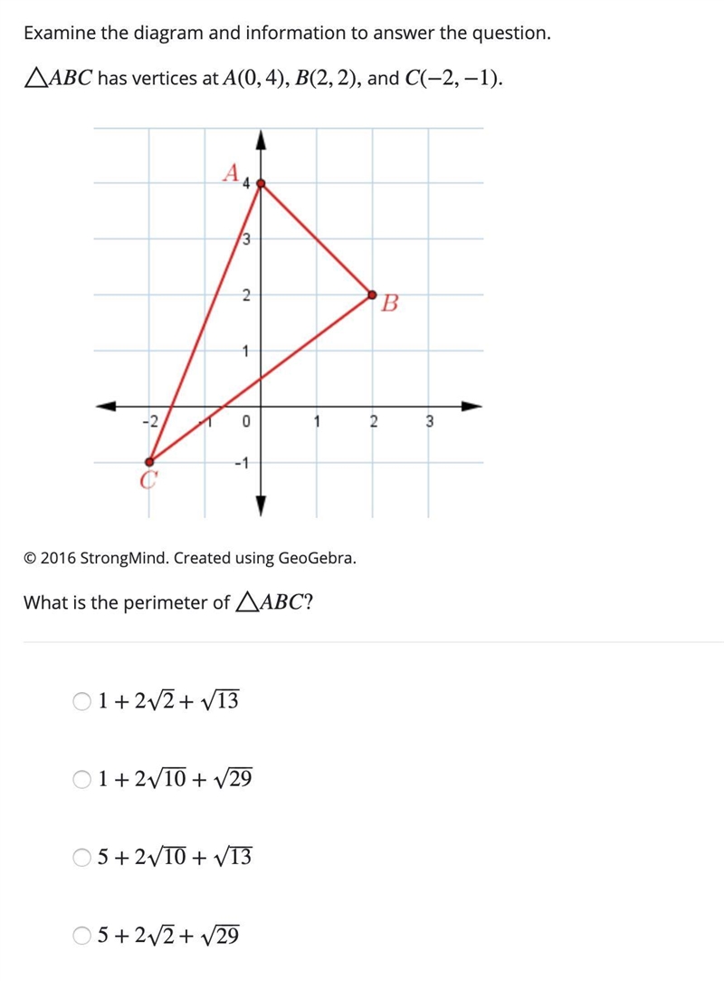 18: Please help. What is the perimeter of △ABC?-example-1