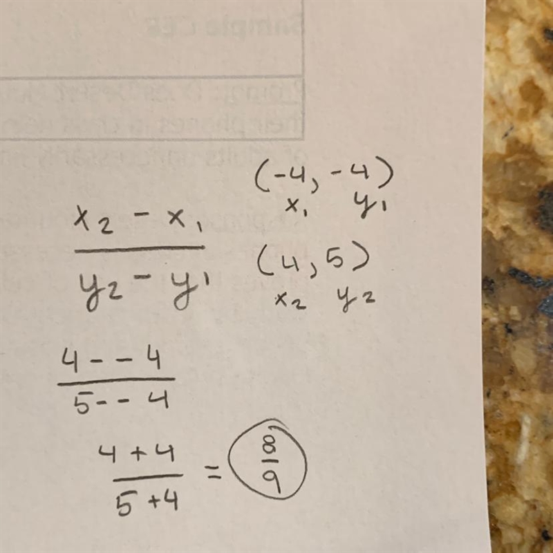 Find the slope of the line passing through the points (-4,-4) and (4,5).-example-1