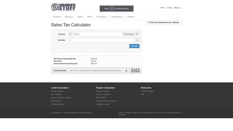 A cell phone cost $ 642.50. There is a sales tax rate of 6% in the county where it-example-1