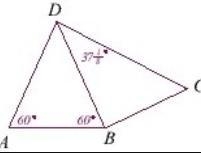 Given: AB= BC Angle BDC = 3712° < CBD = 37.5 60 105-example-1