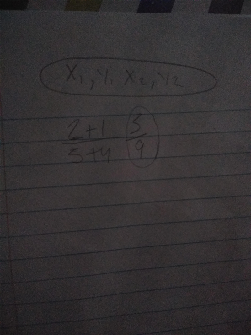 What is the slope of the line passing through the points (2,5) and (-1,-4)? Show all-example-1