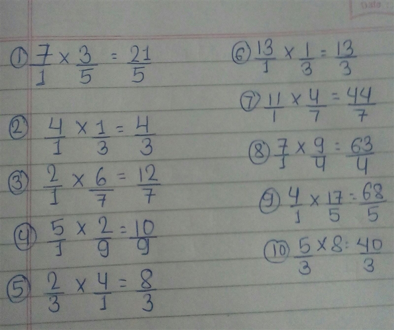 7/1*3/5= 4/1*1/3= 2/1*6/7= 5/1*2/9= 2/3*4/1= 13/1*1/3= 11/1*4/7= 7/1*9/4= 4/1*17/5= 5/3*8=-example-1