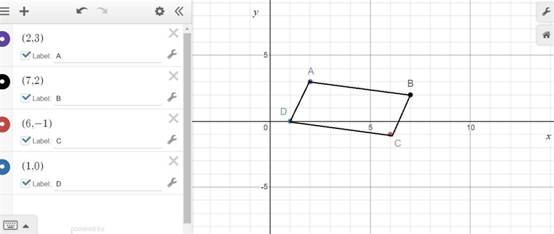 What is the most precise name for a quadrilateral with the following vertices: A(2,3) B-example-1