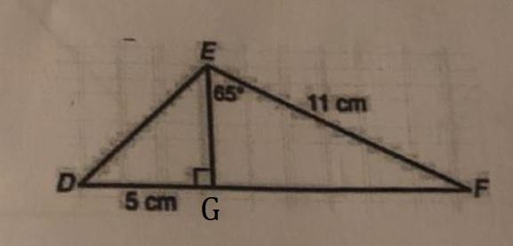 10) Find the measure of angle D. Hint: you must do two math problems to solve 11 cm-example-1