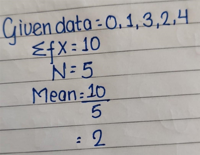 : What is the arithmetic mean of the following numbers?0, 1, 3, 2, 4-example-1