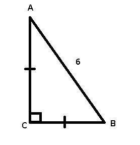 In the right triangle shown, AC = BCAC=BCA, C, equals, B, C and AB = 6AB=6A, B, equals-example-1