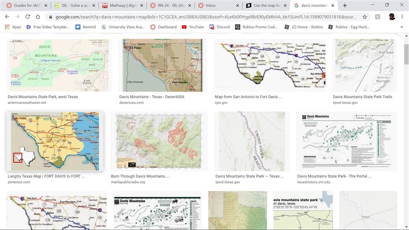 Use the map key to locate mountains in Texas. What is the name of these mountains-example-1