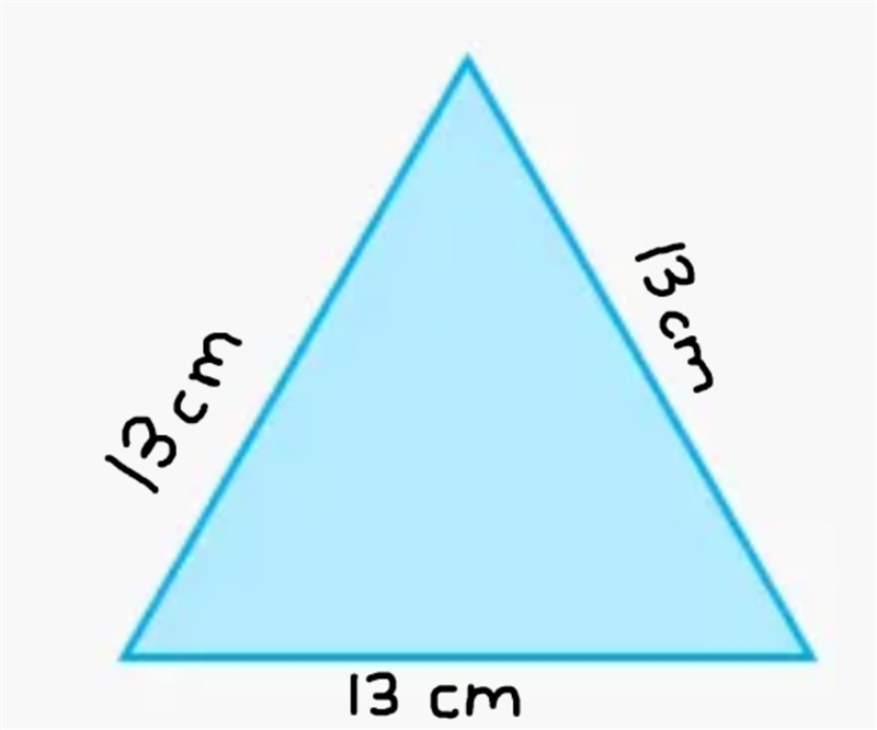 A triangle has 3 sides that each equal 13 cm. What kind of triangle is it?-example-1