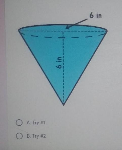 5. Cameron found the volume of the cone below, but when he double- checked his work-example-1