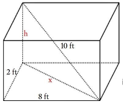 A rectangular box has a length of 8 feet and a width of 2 feet. The length of the-example-1