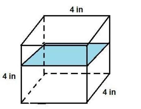 The edge of a cube is 4 inches. The area of a cross section perpendicular to one face-example-1