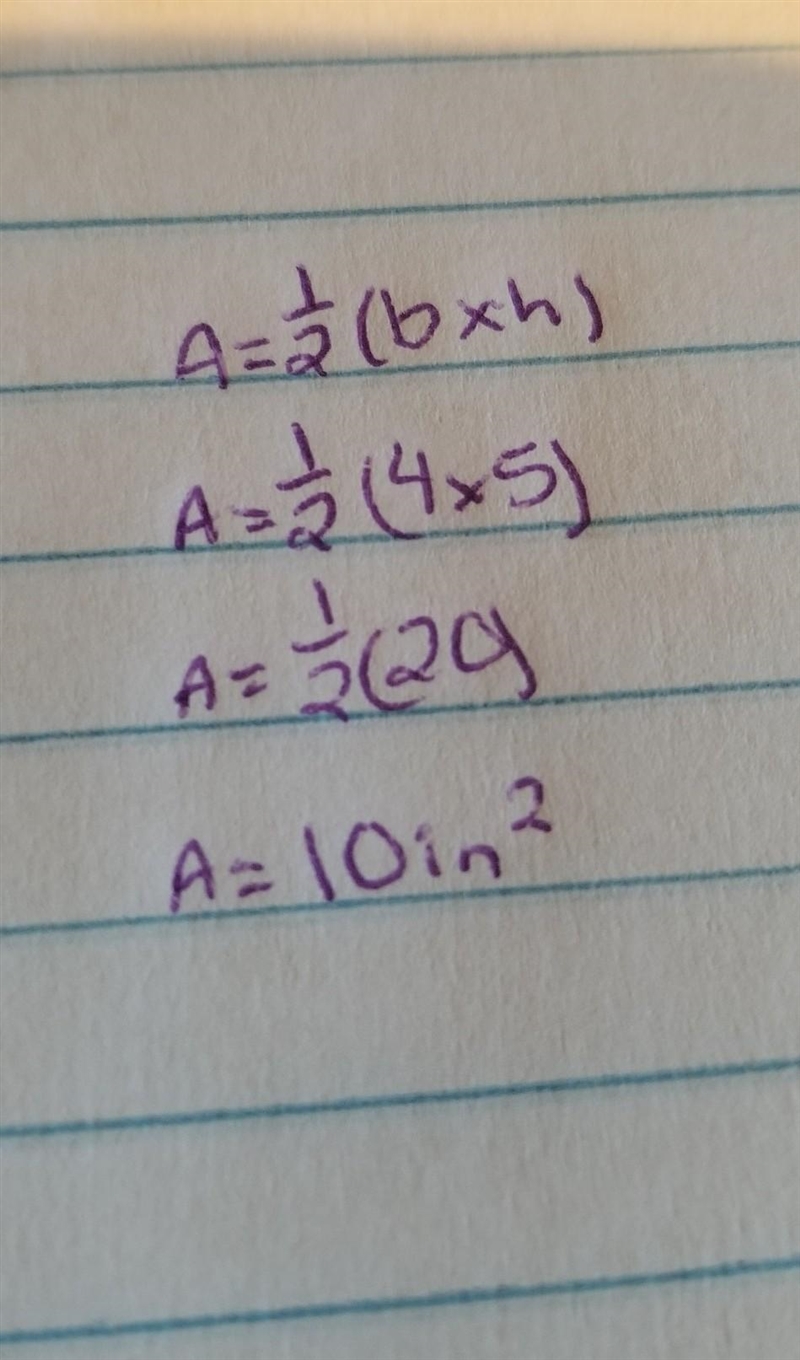 What is the the area of the triangle in the composite figure above? A) 5 in² B) 10 in-example-4