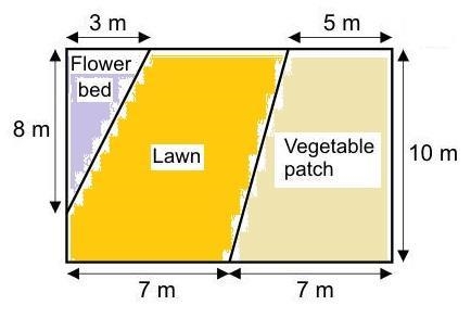 A garden has the lengths of 11m,8m,19m and 10m work out the area-example-1