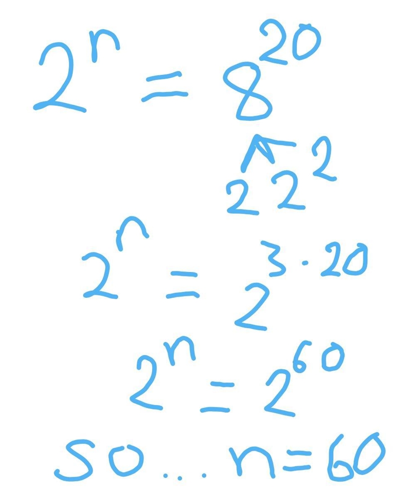 2^n=8^20. Solve for n-example-1