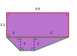 Find the area of the shape shown below. Plz I need help​-example-1