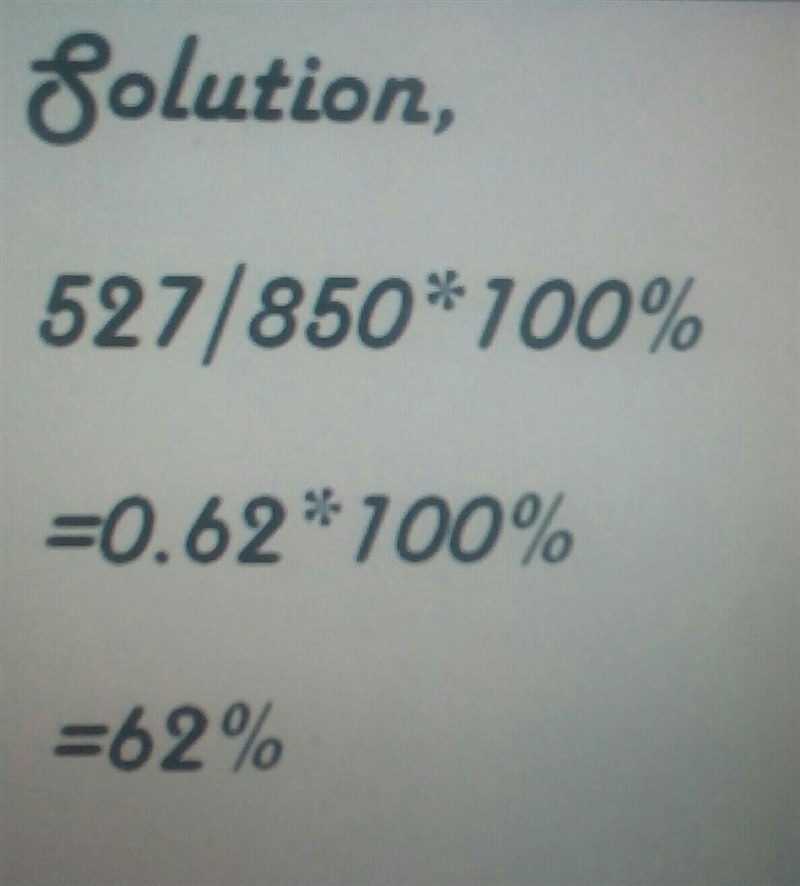 527 is what percentage of 850?-example-1