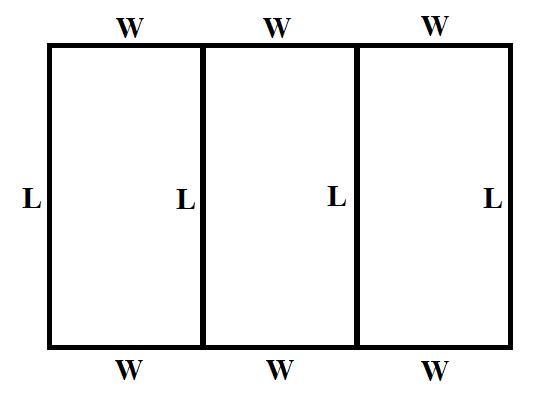 a farmer has 360 feet of fencing to make three identical adjacent rectangular pens-example-1