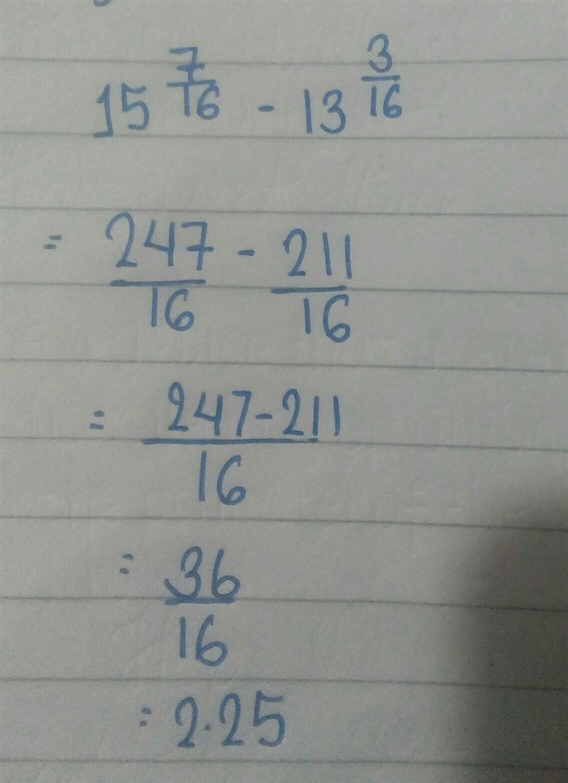 What is 15 7/16 -13 3/16-example-1