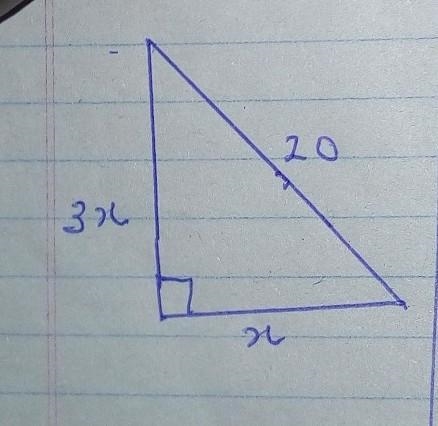 7. If the length of one leg of a right triangle is three times the length of the other-example-1