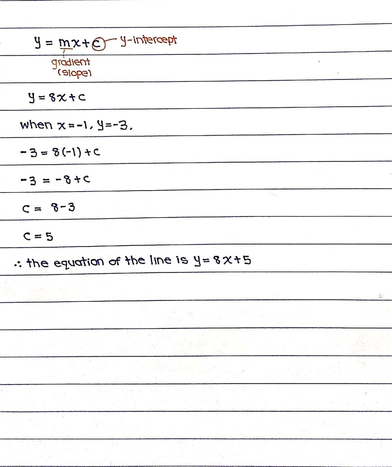 Through (-1,-3) slope=8-example-1