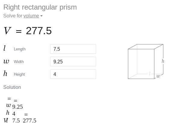 3. Find the volume for the rectangular prism. 7.5 ft 9.25 ft 4 ft-example-1