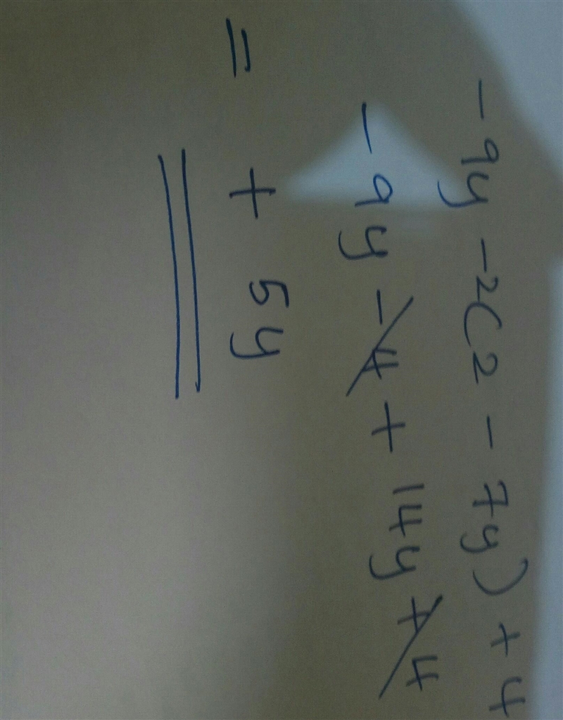 -9y - 2 (2 - 7y) + 4-example-1