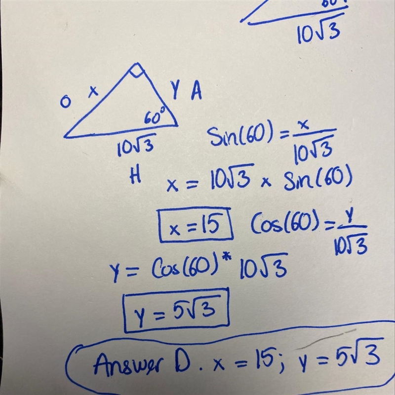 Find the value of x and the value of y-example-1