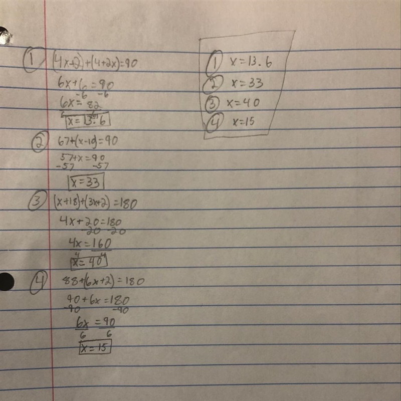 URGENT!! DUE VERY VERY SOON PLEASE HELP! Find the value of x in photo All four small-example-1