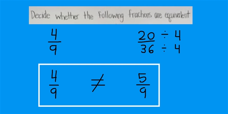 4/9 is it equivalent to 20/36-example-1