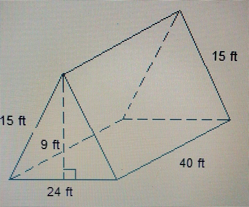 What is the surface area of the triangular prism? 2,001 square feet 2.376 square feet-example-1