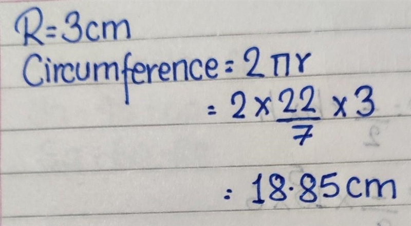 Find the circumference of the circle with a radius of 3 centimeters. C = ?-example-1