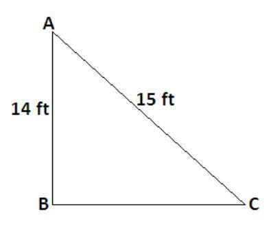 A. Jamie has a ladder that is 15 ft long. She wants to lean the ladder against a vertical-example-1